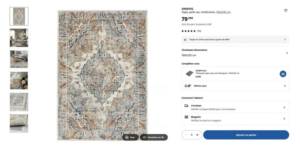 Exemple d'un tapis berbère IKEA